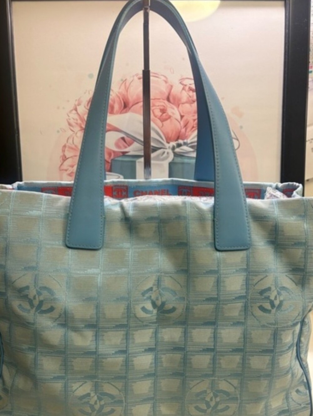CHANEL TRAVEL LINE BLUE TOTE BAG